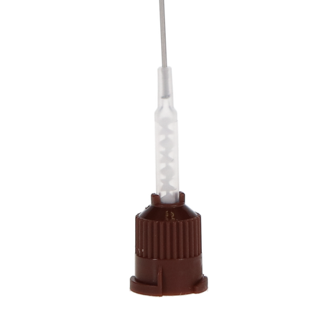 Activa Automix Needle Tips, with Bendable Metal Cannula, 20 Ga, Brown/Clear, 20/Pk, A20N1
