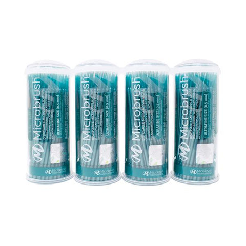 Microbrush Tube Series Applicators, Ultra Fine, Teal, 400/Pk, MUT400