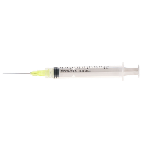 Monovac Pre-Tipped Irrigator Syringes, Monoject-Style Side-Vented Needles, 3 cc, 27 Ga, Yellow, 100/Pk, INT-MPT0327