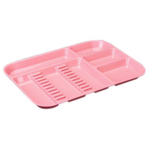 Plastic Set-Up Trays, Ritter, Divided, # B, 13 1/2" x 9 5/8" x 7/8", Neon Pink, 1/Pk, 300BDS-6