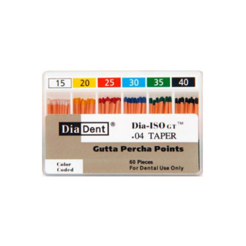 Dia-ISO GT Gutta Percha Points, Non-Marked, Spillproof Pack, 0.04 Taper, # 35, Green, 60/Pk, 114-S607