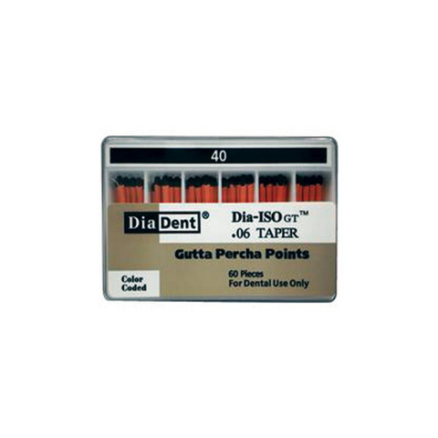 Dia-ISO GT Gutta Percha Points, Non-Marked, Spillproof Pack, 0.04 Taper, # 40, Black, 60/Pk, 114-S608
