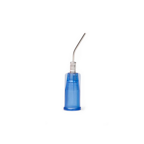 Pre-Bent Syringe Applicator Tips, 22 Ga, 1/2", Dark Blue, 100/Pk, 22D100