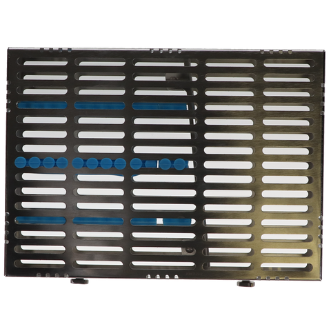 Sterilization Cassette, 12-Instrument, with Accessory Area, Detachable, 280 x 202 x 30 mm, 1/Pk, HMCT-2212