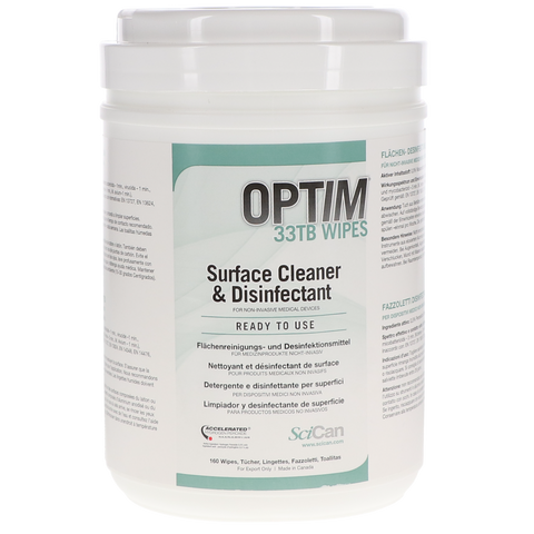 Optim 33TB, Disinfectant Wipes, Unscented, 160/Pk