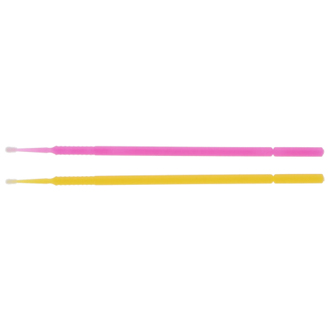 Micro-Brush Disposable Applicators, Fine, Assorted, Yellow/Pink, 4 x 100/Pk