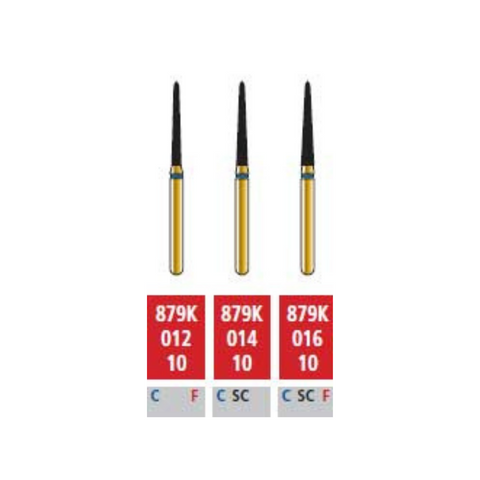 Alpen Multilayer Diamond Burs, FG, Curettage, # 879K, 1.6 mm, Super Coarse, Black, 5/Pk, 60032567