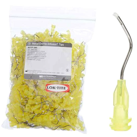 Metal Dento-Infusor Tips, Yellow, Dual Thread, 500/Pk, 2560