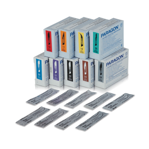Stainless Steel Scalpel Blade, Sterile, # 10, 100/Box, 90010-10, P301