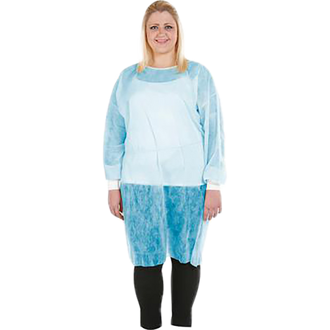 SafeBasic, Isolation Gowns, Regular Size, Blue, 10/Pk, 8023