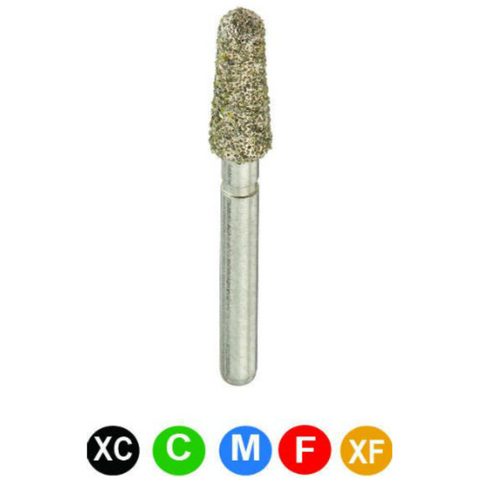 Diamond Burs, FG, Round End Taper, Coarse, Green, 2.5 mm, 855-025C, 5/Pk, D3C