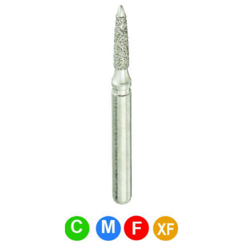 Diamond Burs, FG, Endo-Safe, Flame, , Fine, Red, 1.2 mm, 861KR-012F, 5/Pk, N1SSF