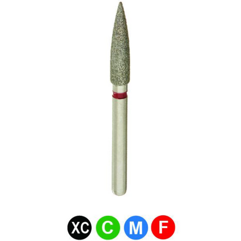 Diamond Burs, FG, Flame, Coarse, Green, 2.0 mm, 30011-020C, 5/Pk, B9L3C