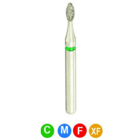 Diamond Burs, FG, Football, Extra Fine, Yellow, 1.2 mm, 379-012XF, 5/Pk, C15RS3P