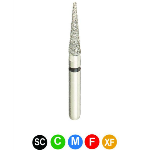Diamond Burs, FGSS, Needle, Coarse, Green, 1.6 mm, S858-016C, 5/Pk, MB7LC