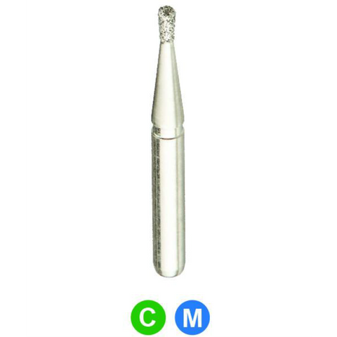 Diamond Burs, FGSS, Pear, Coarse, Green, 0.8 mm, S830-008C, 5/Pk, MC12S4C