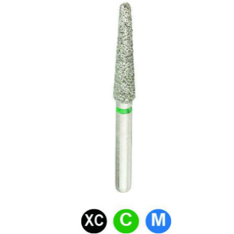 Diamond Burs, FG, Round End Taper, Coarse, Green, 2.1 mm, 850L-021C, 5/Pk, C3LC