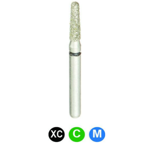 Diamond Burs, FG, Round End Taper, Extra Coarse, Black, 1.4 mm, 855-014SC, 5/Pk, B5MSSXC