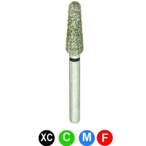 Diamond Burs, FG, Round End Taper, Extra Coarse, Black, 2.5 mm, 856-025XC, 5/Pk, D2NXC