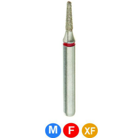 Diamond Burs, FG, Round End Taper, Extra Fine, Yellow, 1.0 mm, 849-010XF, 5/Pk, B51P
