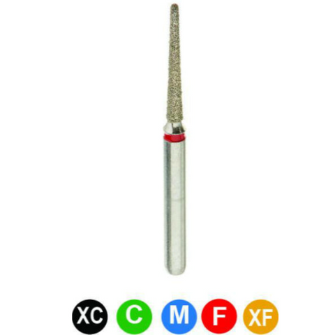 Diamond Burs, FG, Round End Taper, Extra Fine, Yellow, 1.2 mm, 850-012XF, 5/Pk, CC4SP