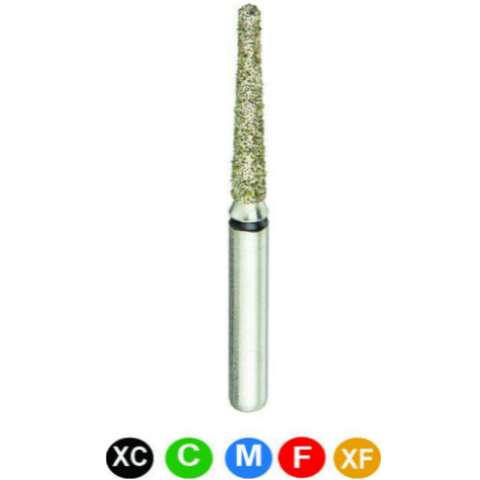 Diamond Burs, FG, Round End Taper, Extra Fine, Yellow, 1.4 mm, 850-014XF, 5/Pk, CC4P