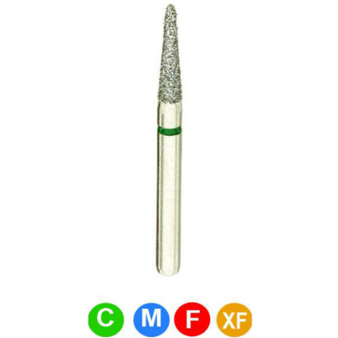 Diamond Burs, FG, Round End Taper, Medium, Blue, 1.6 mm, 855N-016M, 5/Pk, B6