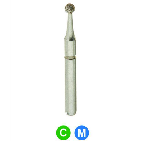 Diamond Burs, FGSS, Round, Coarse, Green, 1.2 mm, S801-012C, 5/Pk, MA2C
