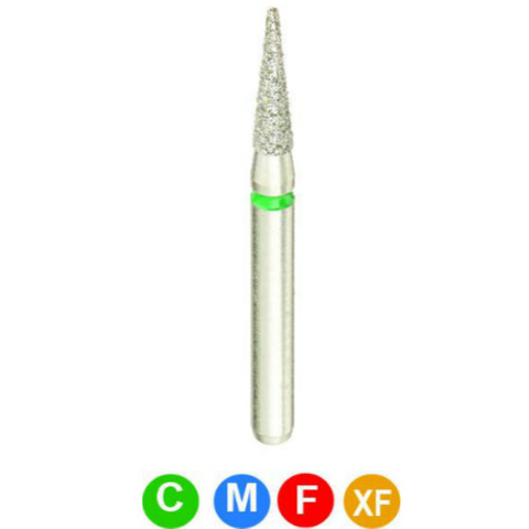 Diamond Burs, FG, X-Mas Tree Round End, Fine, Red, 1.4 mm, 134-014F, 5/Pk, DET6F