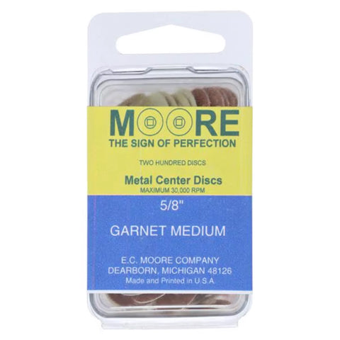 Snap-On Disposable Paper Discs, Brass Center, Garnet, 5/8", Medium, Red, 200/Pk, BC-58-GMBB