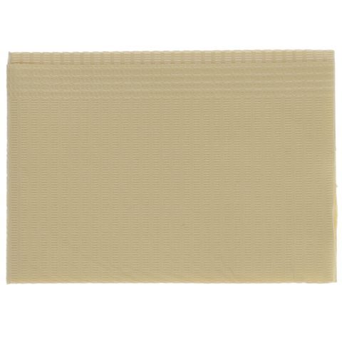Disposable Bibs, 2+1 Ply, 13" x 18", Beige, 500/Pk, 109221
