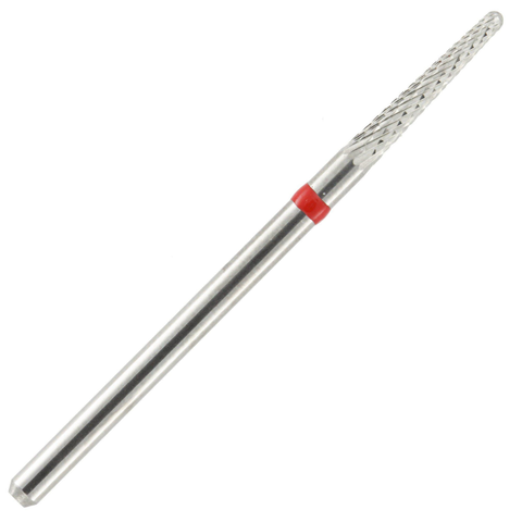 Laboratory Carbide Bur, HP, Universal Cutters, Fine Cross Cut, Red, Tapered Round End Cylinder,  # U261EF, 1/Pk, 8373