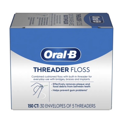 Oral-B Threader Floss 30 envelopes of 5 Threaders, 150/Pk, 80775811 (Discontinued)
