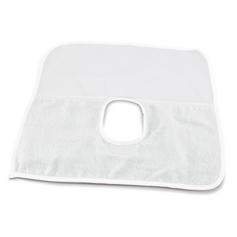 White Reusable Face Drapes With Terry Knit Lower Half & See-Through Netting Above 15", 701410W