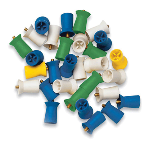 Densco Prophy Cups, Right Angle Latch, Soft Rubber with Skirt, Ribs & Recessed Webs, Blue, 144/Pk, 085232-144