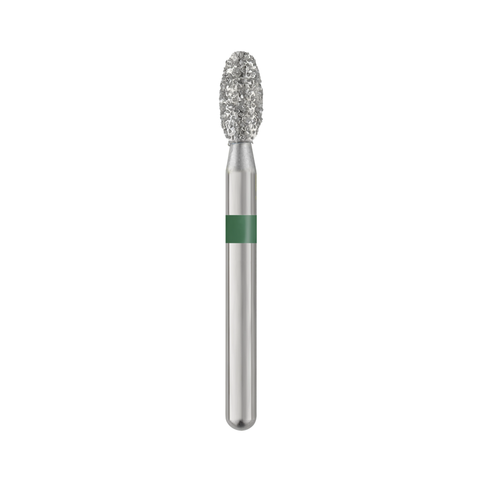 Piranha Diamond Single-Use Burs, FG, Football, # 379-023, 2.3 mm, Coarse, Green, 25/Pk, 379-023C