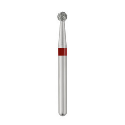 Piranha Diamond Single-Use Burs, FG, Round, # 801-018, 1.8 mm, Fine, Red, 25/Pk, 801-018F