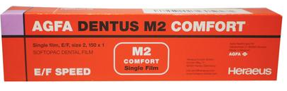 Agfa Dentus M2-58 Comfort E-Speed, Single Film, # 2, 150/Pk, 65414615 (Exp Oct 2024)
