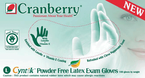 Cyntek Latex Powder-Free Examination Gloves, Small, Scented, 100/Box, 7836