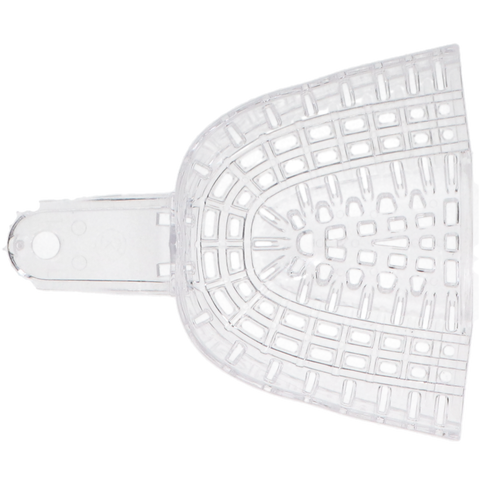 President, Impression Tray, Disposable, Clear, Perforated, # 1, Upper Large, 12/Pk, C6901