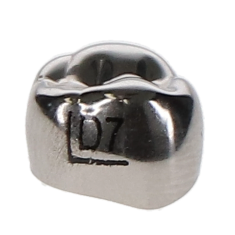 Ion Nichro Stainless Steel Molar Crowns, Pediatric, First Primary Molar, # 7 Upper Left, 5/Pk, DUL