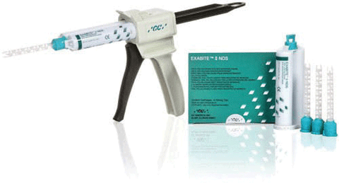 Exabite II NDS VPS Bite Registration, Fast Set, Creme Cartridge Refill Package, 48 ml, Aqua, 8/Pk, 132418 (Exp 11/09/25)