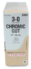 3-0 Chromic Gut Sutures with FS-2 Needle 27" 36/Pk, 636H, Surgical Products, Sutures