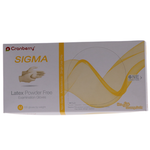 Cranberry Sigma PF Latex Glove Medium 100/Bx, 5817