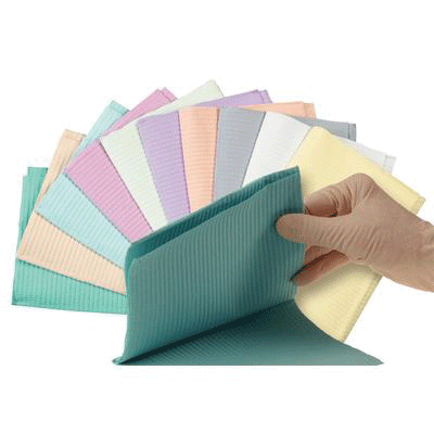 PolyBack Patient Bibs, 3-Ply, 13" x 19", Aqua, 500/Pk, WPXAQ