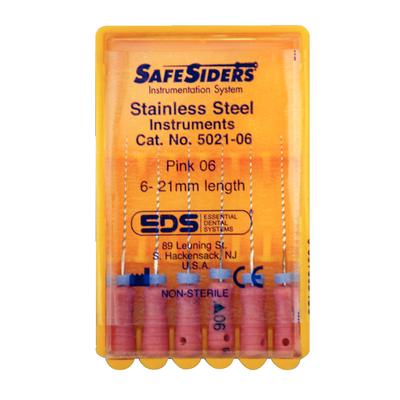 SafeSider Stainless-Steel Hand Reamers, 21 mm, 0.02 Taper, # 06, Pink, 6/Pk, 5021-06