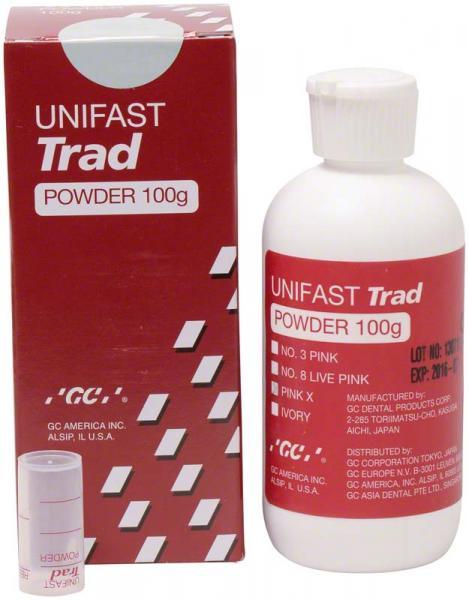 Unifast Trad General-Purpose Acrylic Resin, Powder Refill, 100 g, 8 Live Pink, 1/Pk