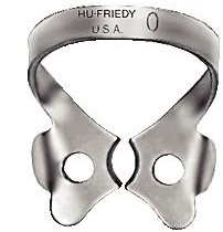 Rubber Dam Clamp, # 0, Longer Premolars, Satin Steel, 1/Pk, RDCM0