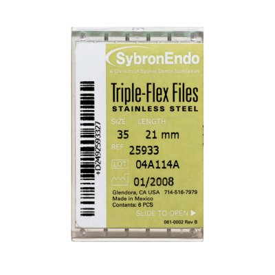 Triple Flex Stainless Steel Hand Files, 30 mm, # 10, Purple, 6/Pk, 25960
