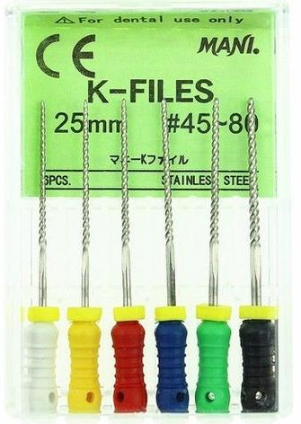 K-File, Stainless Steel, 25 mm, # 70, Green, 6/Pk
